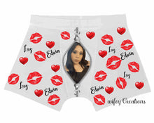 Load image into Gallery viewer, Hearts & kisses boxers with zipper