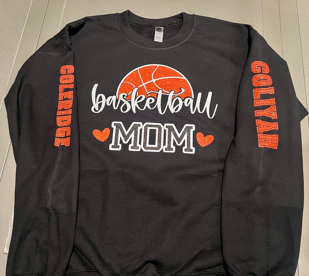 Glitter basketball mom sweatshirt