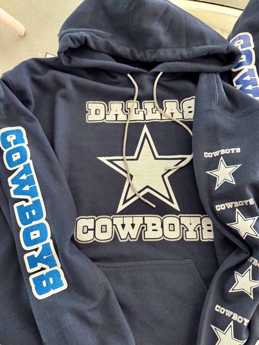 Cowboys Glitter football hoodie