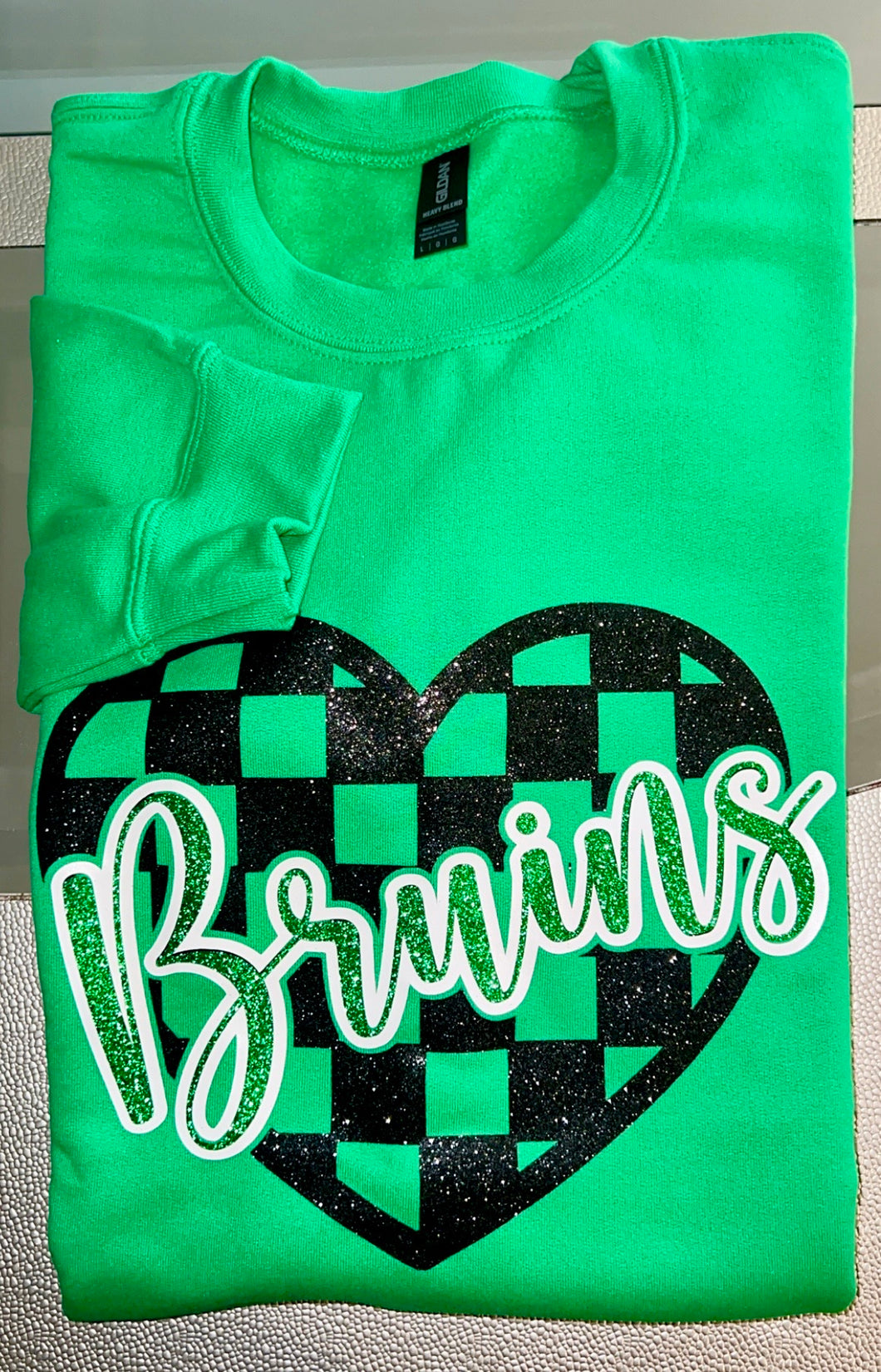 MK Bruins heart glitter sweatshirt