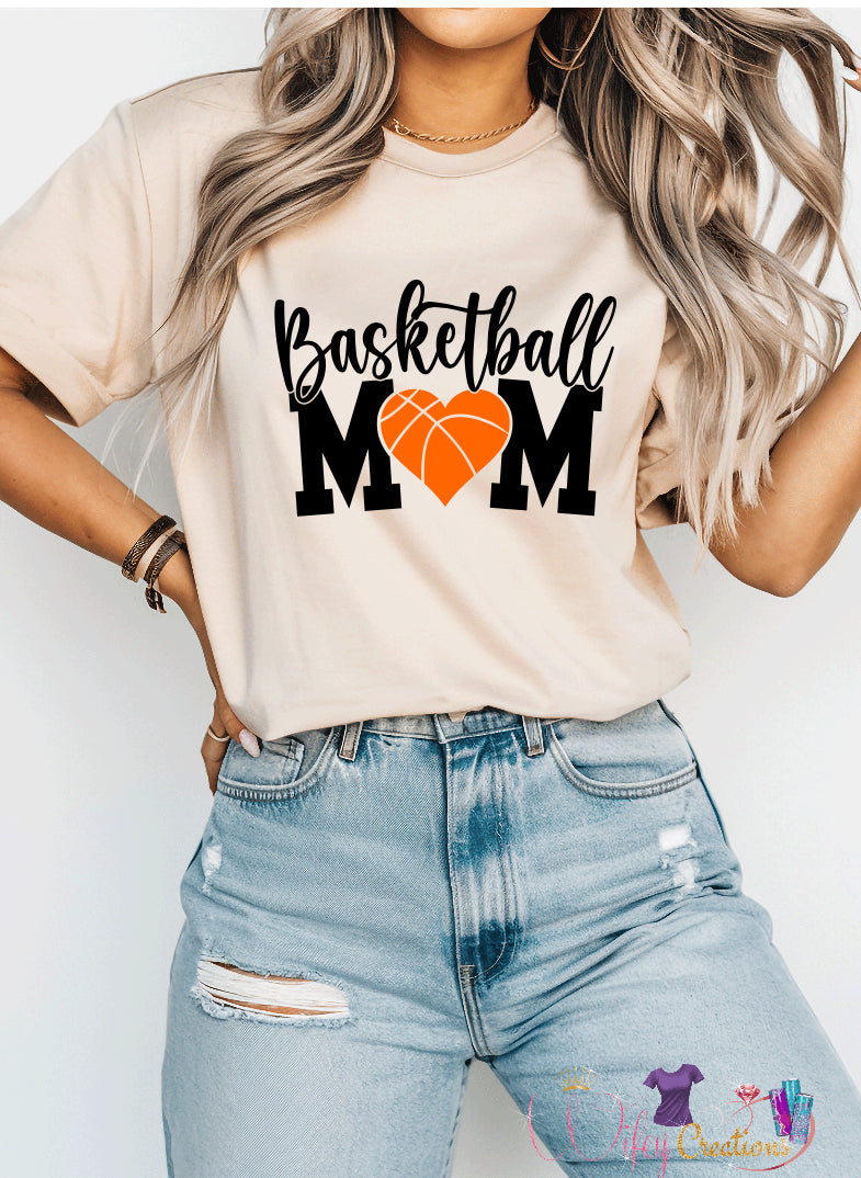 Heart basketball mom