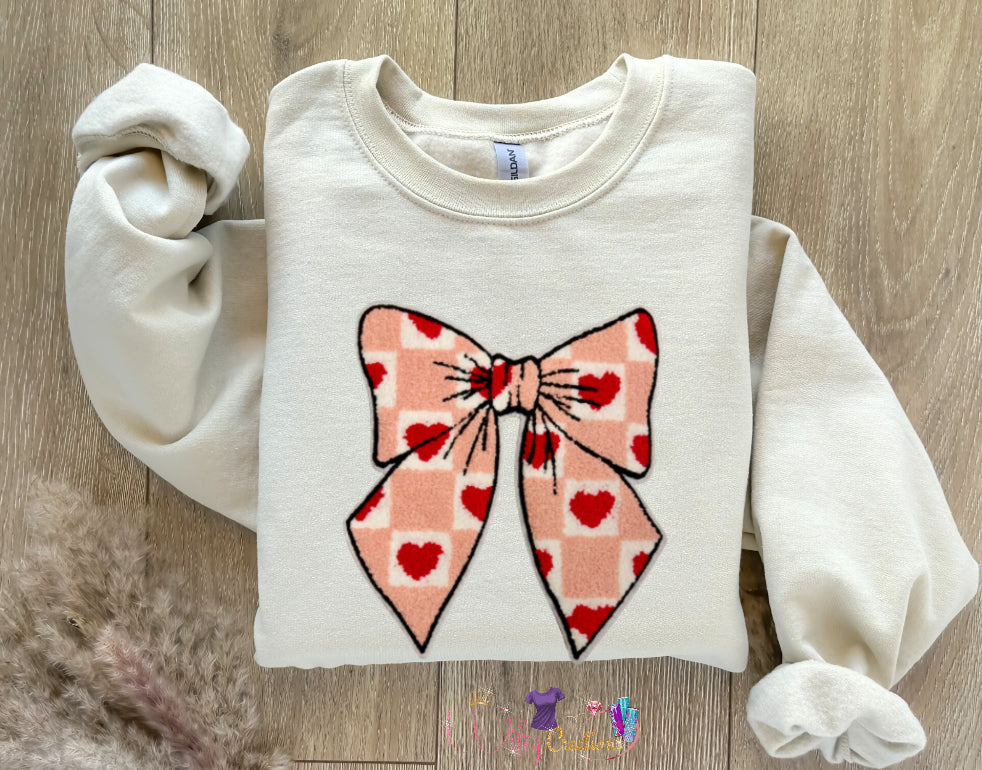 Red heart bow sweater