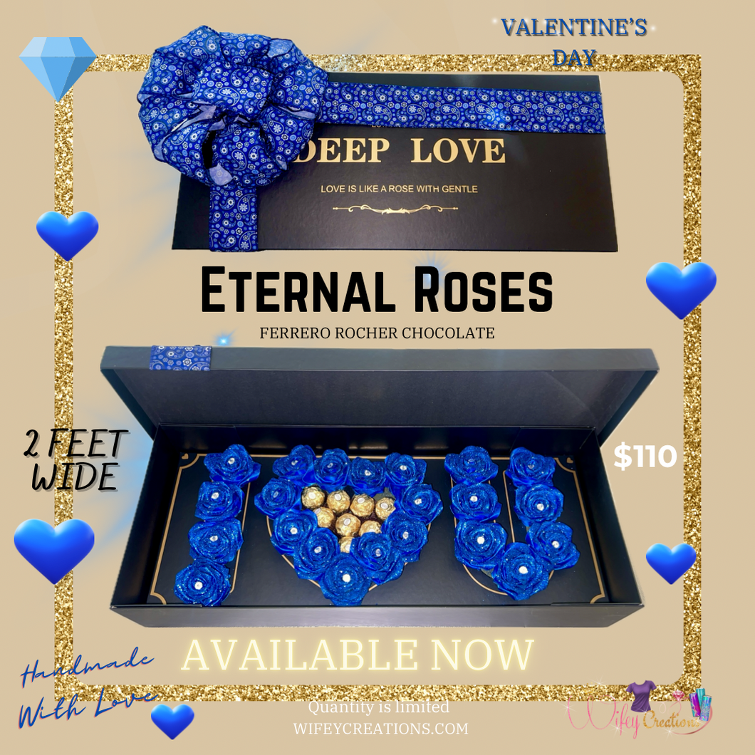 Handmade Blue love eternal roses gift box￼￼