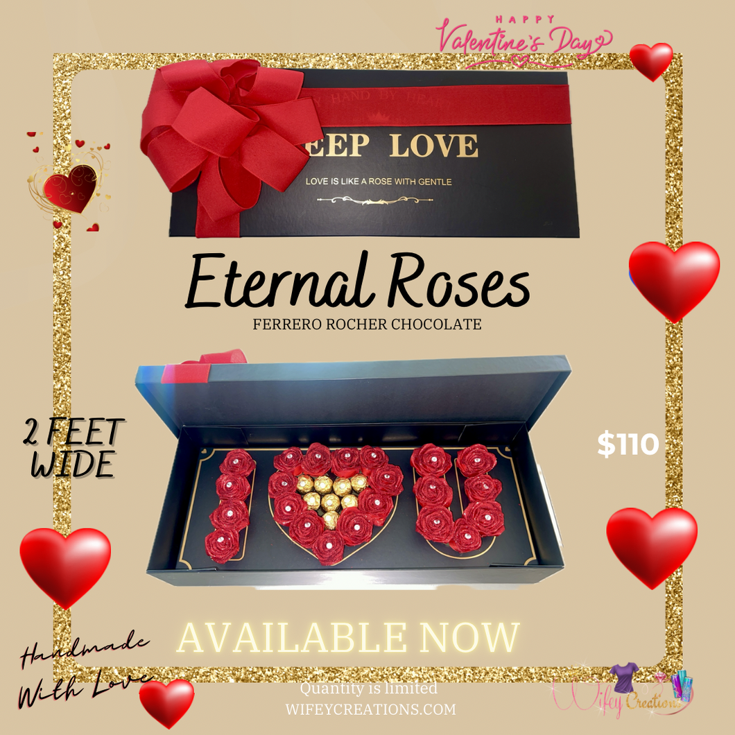 Red eternal roses gift box ￼