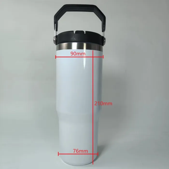 30oz Matte Tumbler With Handle Lid