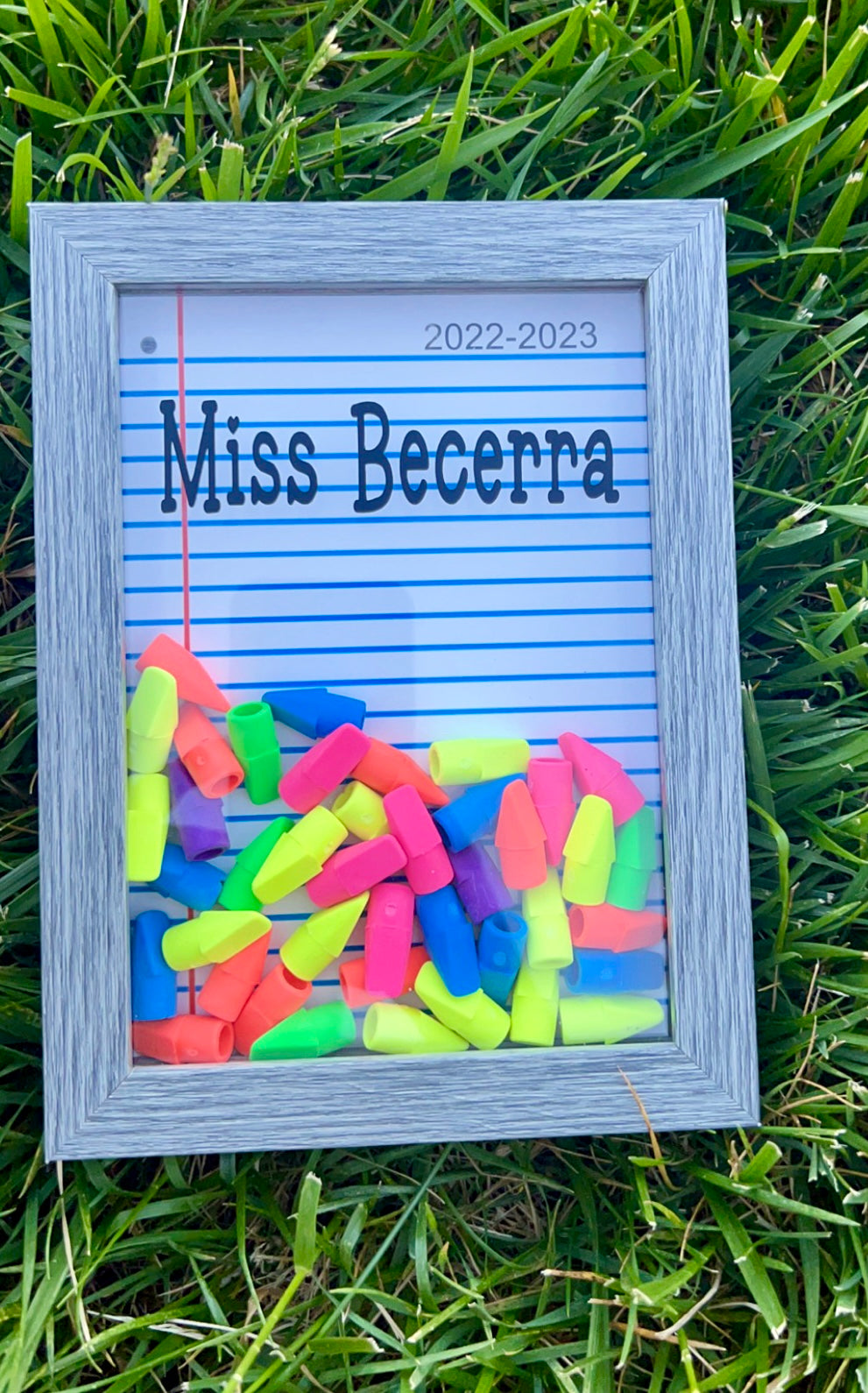 Teacher eraser shadow box