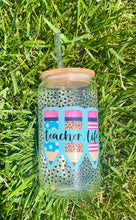 Load image into Gallery viewer, Teacher life glass can cup
