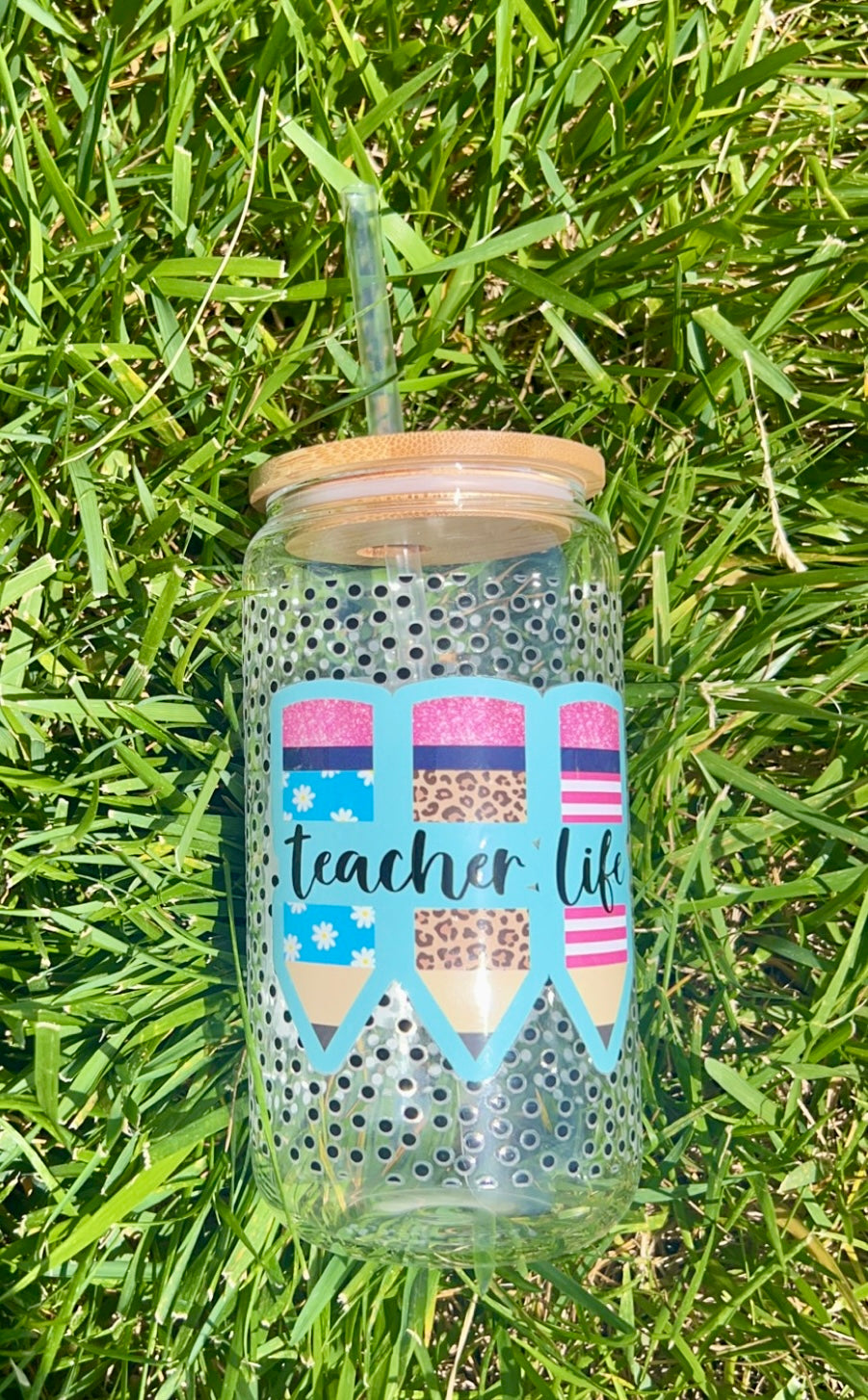 Teacher life glass can cup
