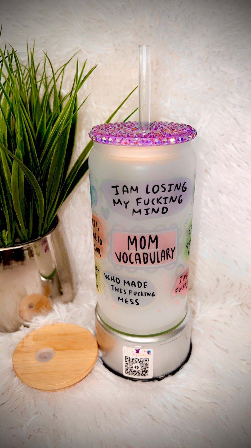 Mom vocabulary glass cup