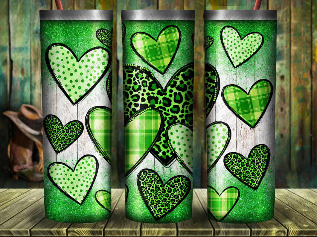 Green hearts tumbler