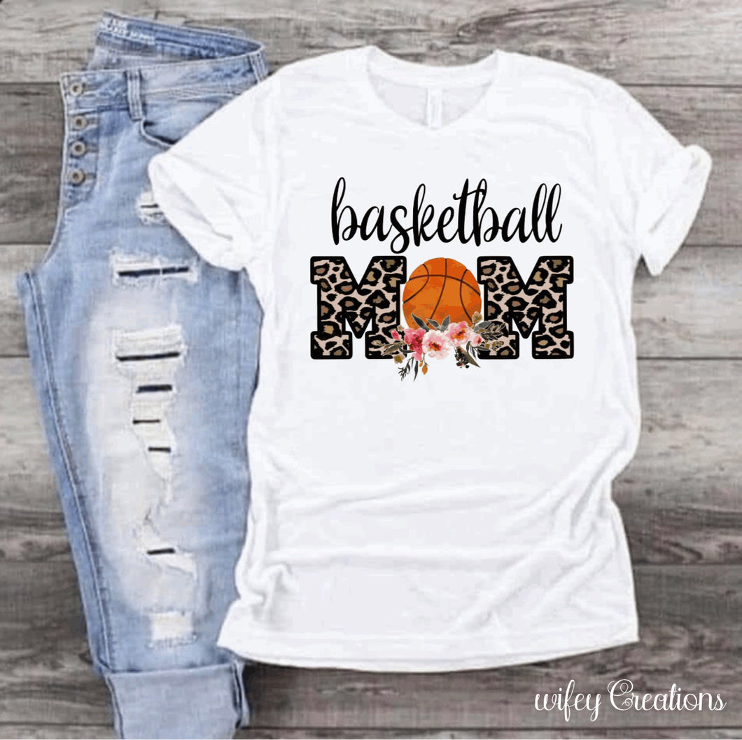 Basketball mom leopard flower