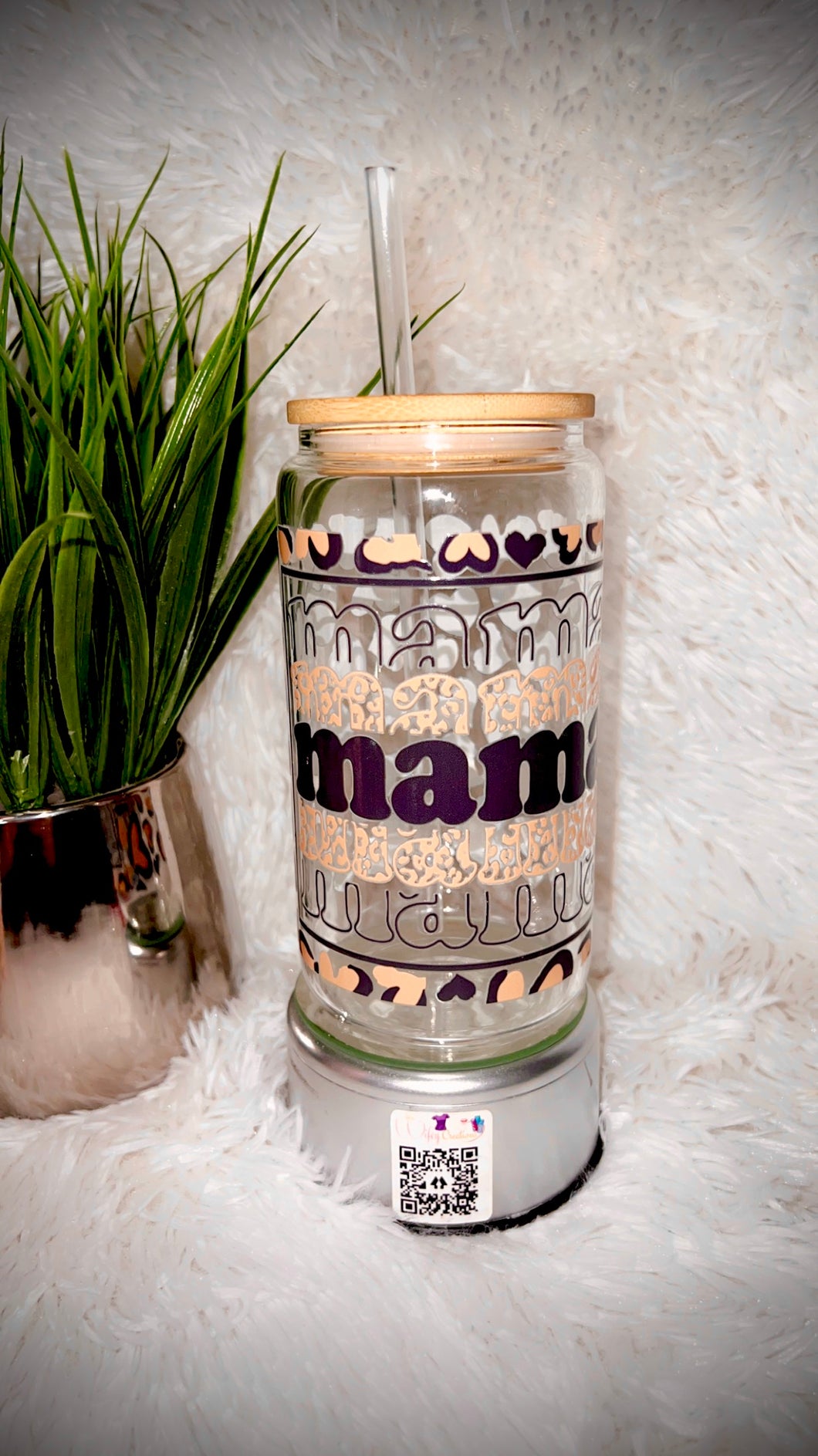 Glass leopard mama cup
