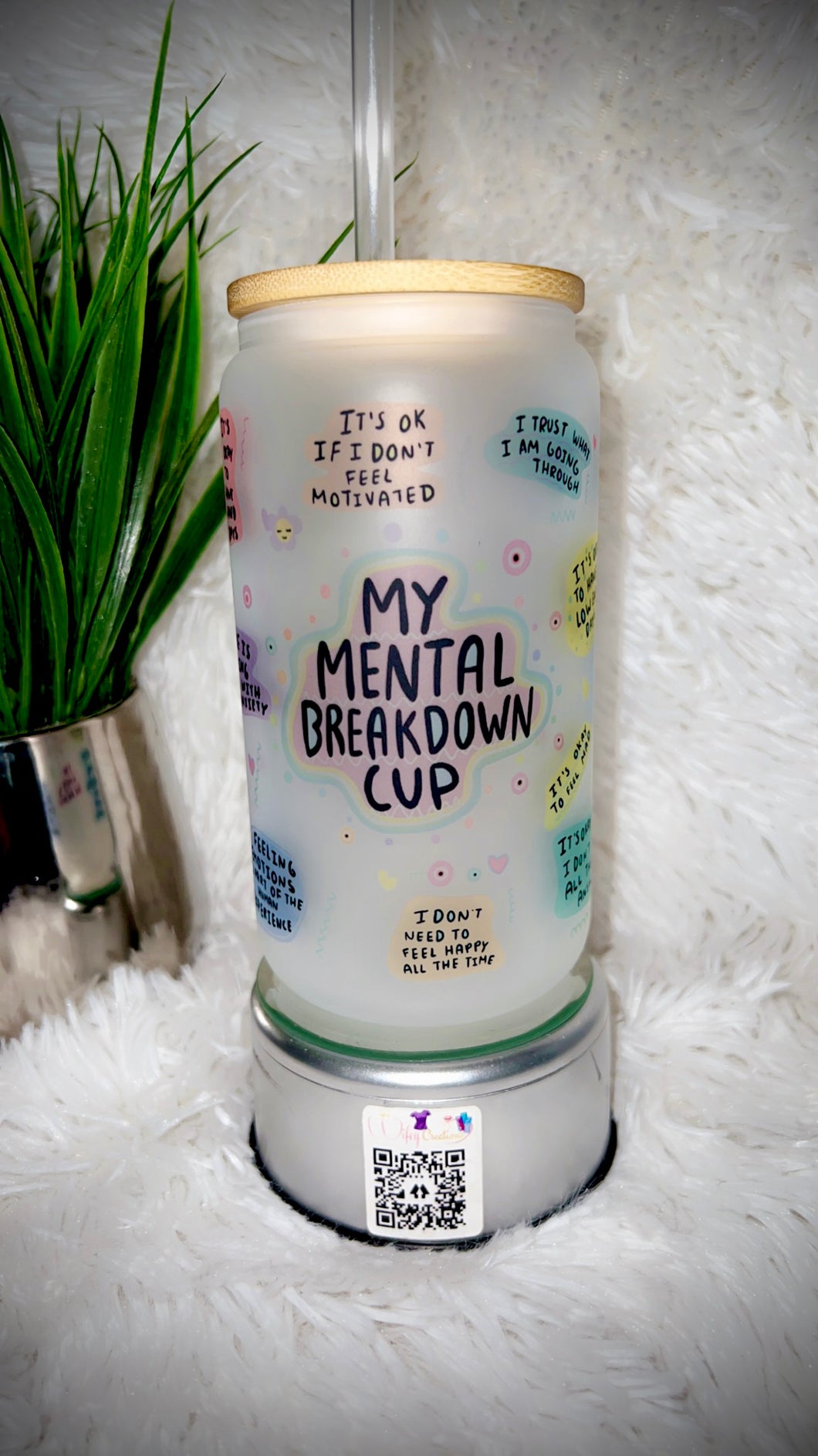 Mental glass cup