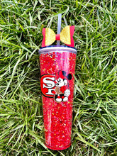 Load image into Gallery viewer, Red &amp; Gold Snow globe tumbler
