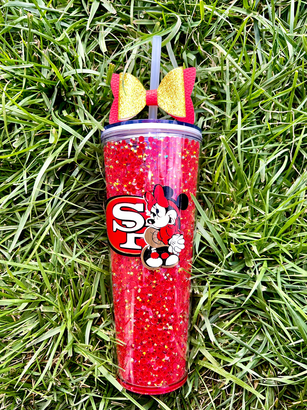 Red & Gold Snow globe tumbler