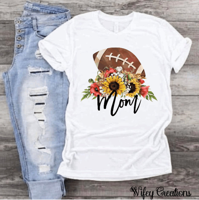 Football mom sunflower tee