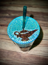 Load image into Gallery viewer, Aqua rhinestone snow globe
