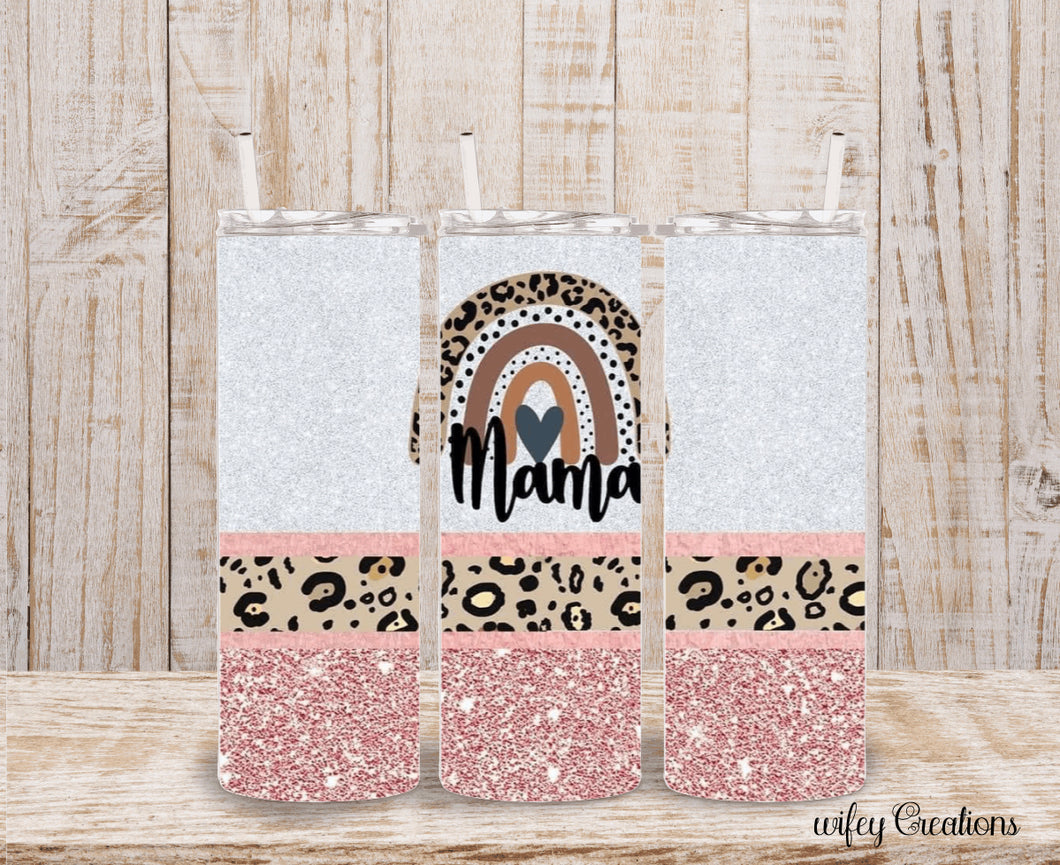 Mama pink leopard Tumbler